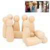 10 Peg Dolls, Unfinished Pegs, Handmade, Paintable, Dyeable, Decorable, Art Projects (65mm Female), Christmas, Halloween Gift