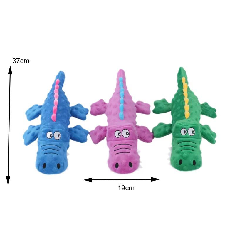 2026 Pet Plush Toy Dog Sound Crocodile Animal Shape Toy Interactive Dog Teeth Clean Chew Toy Pet Supplies for Small Meduim Large Dog