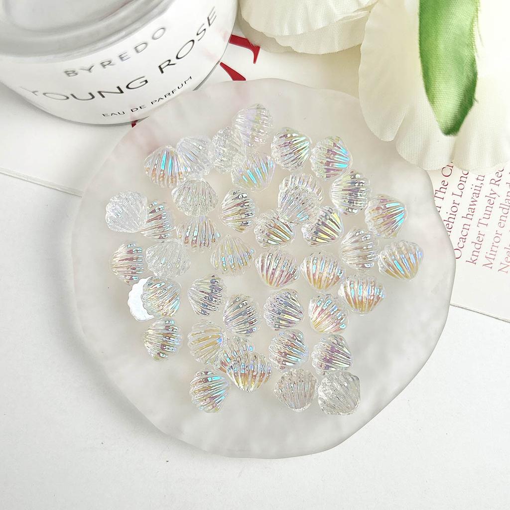 Aurora Colorful Scallop Shell DIY Accessories Hair Clips Nail Art Decorations Phone Case Headwear Resin Accessories