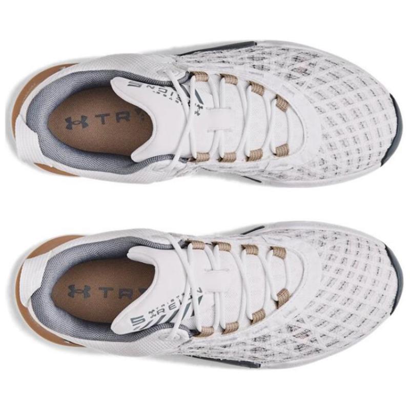 Under Armour TriBase Reign 5 Slip Resistant Abrasion Resistant Low Top Training Shoes Men's White Sneakers 3026021-105