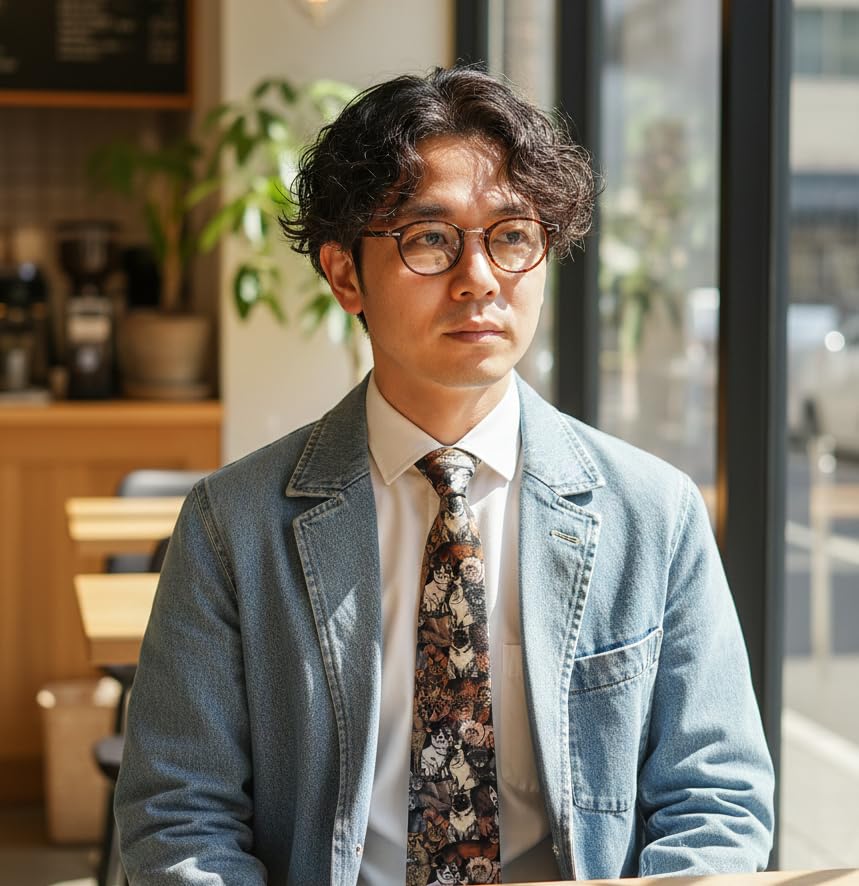 [HANG OVER] Necktie - Realistic Cat Collection - Silk Touch Polyester - Stylish and Cute - Men's Business Casual - Regular Width 8cm - Perfect for