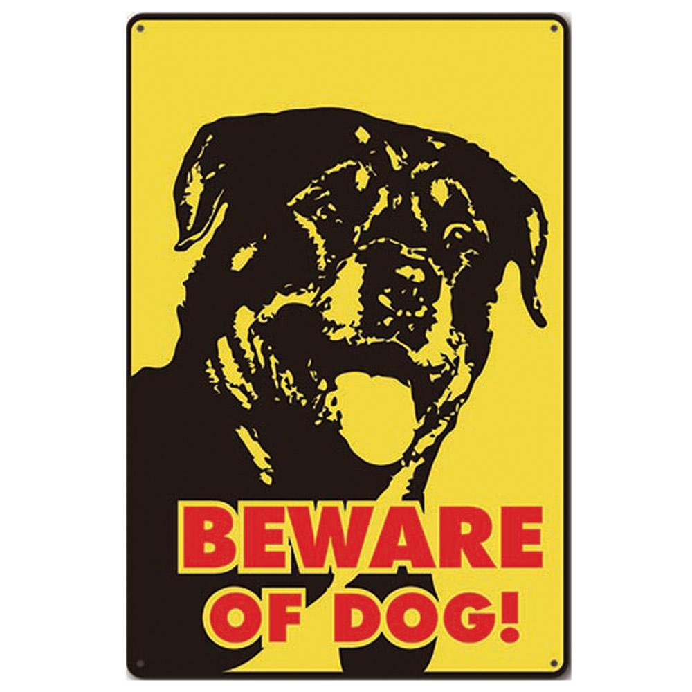 Beware of Dog Vintage Metal Tin Signs Poster  Warning Dog Retro Plaque Wall Decoration