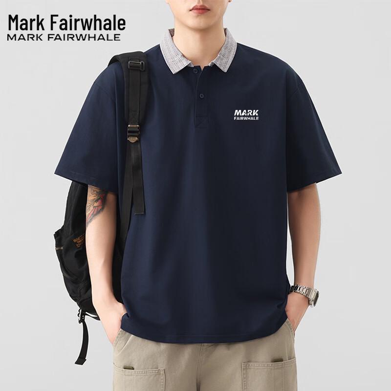 Mark Fairwhale Men s Loose Fit Short Sleeve Lapel Polo Shirt L