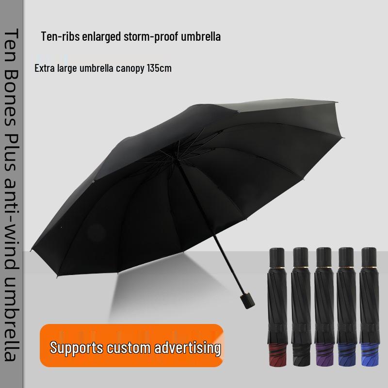 XL Men's Sun Protection Folding Umbrella for 3-5 People - Shade & Rain