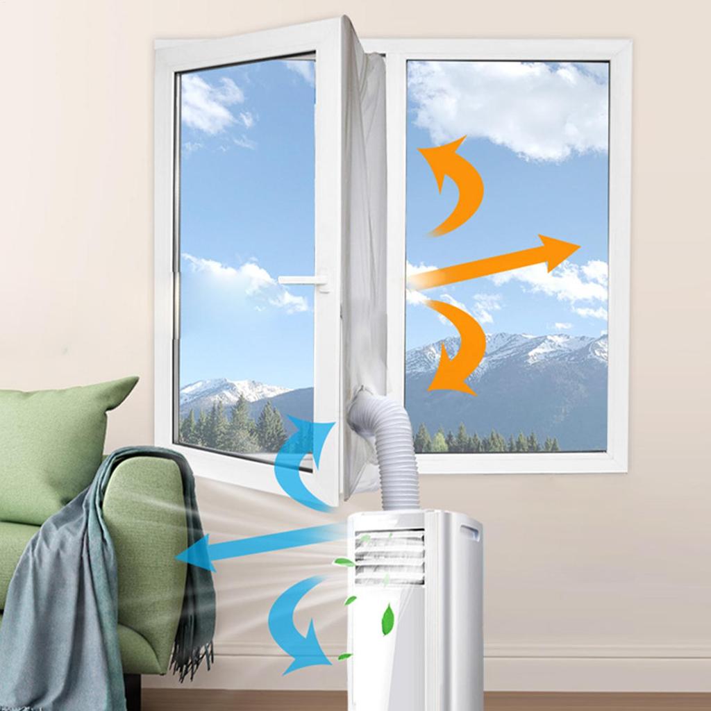 Air Conditioner Window Seal AC Insulation Blocker Set with Zip Air Conditioner Window Vent Kit for Home Bedroom Apartment