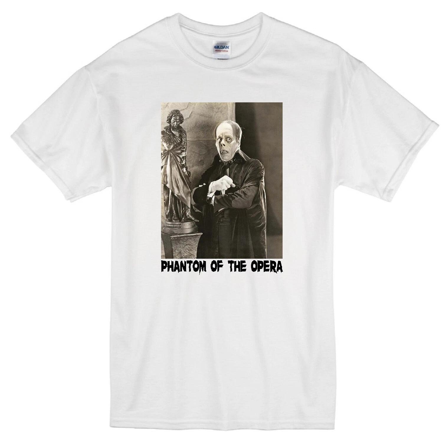 PHANTOM OF THE OPERA LON CHANEY 1925 SILENT HORROR MOVIE WHITE T-shirt L