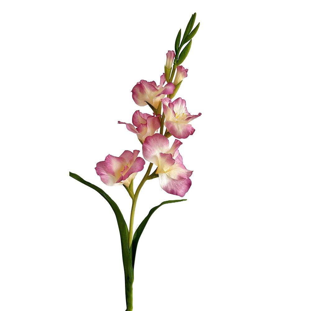 NEW Multicolor Gladiolus Artifiical Flower Green Leaves DIY Faux Flower Ornament Photo Props Artifiical Gladiolus Flower Wedding