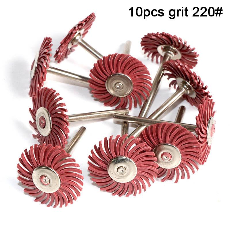 10pc 1Inch Radial Bristle Disc Kit Abrasive Brush 1/8" 3mm Shank two layer Detail Polishing Wheel for Rotary Tool Accessories