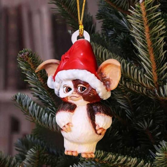 Christmas Pendant Cartoon Acrylic Christmas Tree Ornament Festive Hanging Decoration with Lanyard