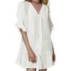 European & American Summer V-neck Ruffle Dress: Solid Color Beach Cover-up