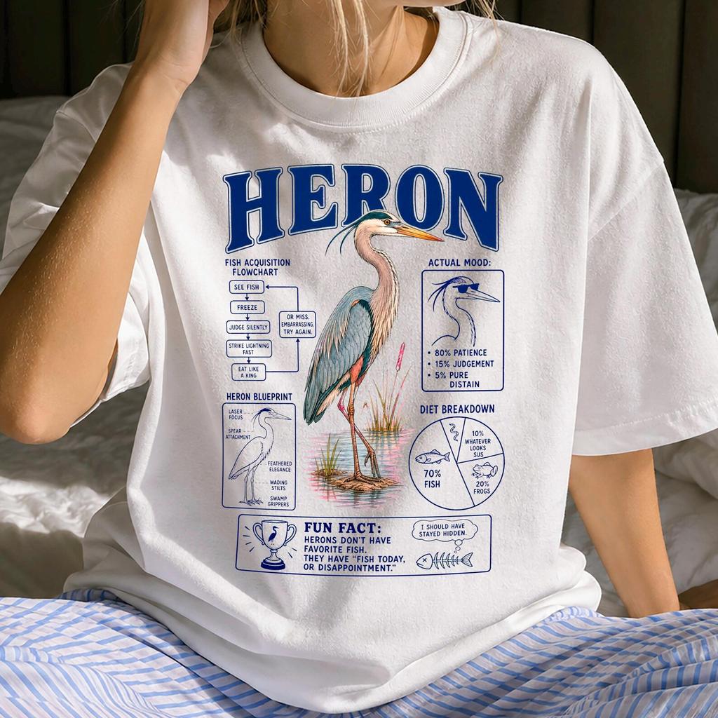 Funny Heron Shirt - Retro Birds & Birding Gift - Sarcastic Heron Clothing