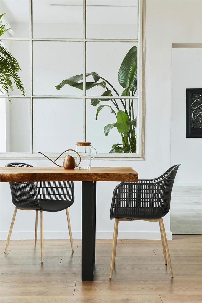 PLASTIC CHAIR black Becker OPENWORK metal base