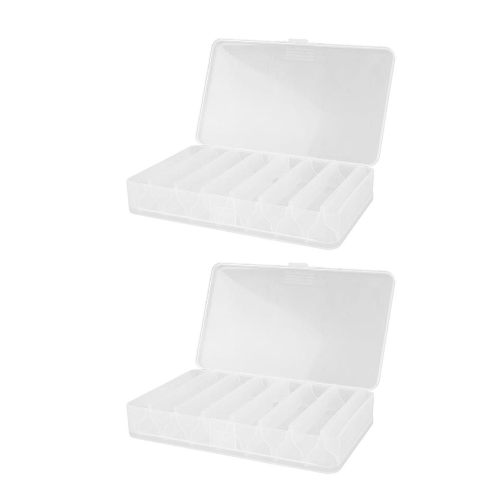 2PCS Fishing Lure Tackle Box Plastic Clear Visible Fishing Lure Bait Squid Jig Hooks Accessory Storage Case Container