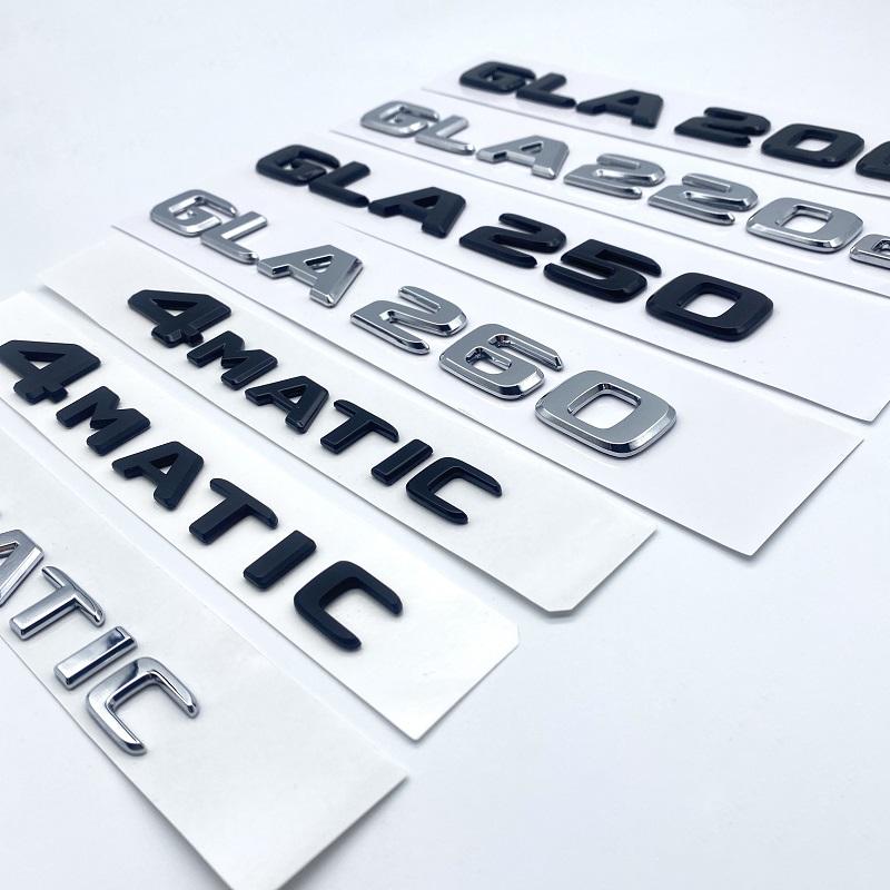 2017 silberne schwarze Buchstaben GLA180 GLA200 GLA220d GLA250 GLA260 4Matic Emblem für Mercedes Benz X156 H247 Kofferraum-Logo