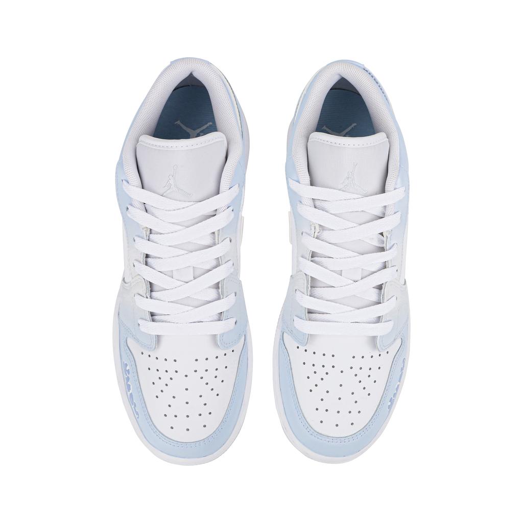 Jordan Air Jordan 1 Low top Vintage Basketball Shoes GS White Blue FQ9112-100(Team4-)