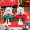 Lucky Angel Girl Doll Decorative Christmas Tree Hanging Ornaments Red and Green Elf Decorations Pendant  Kids Gift