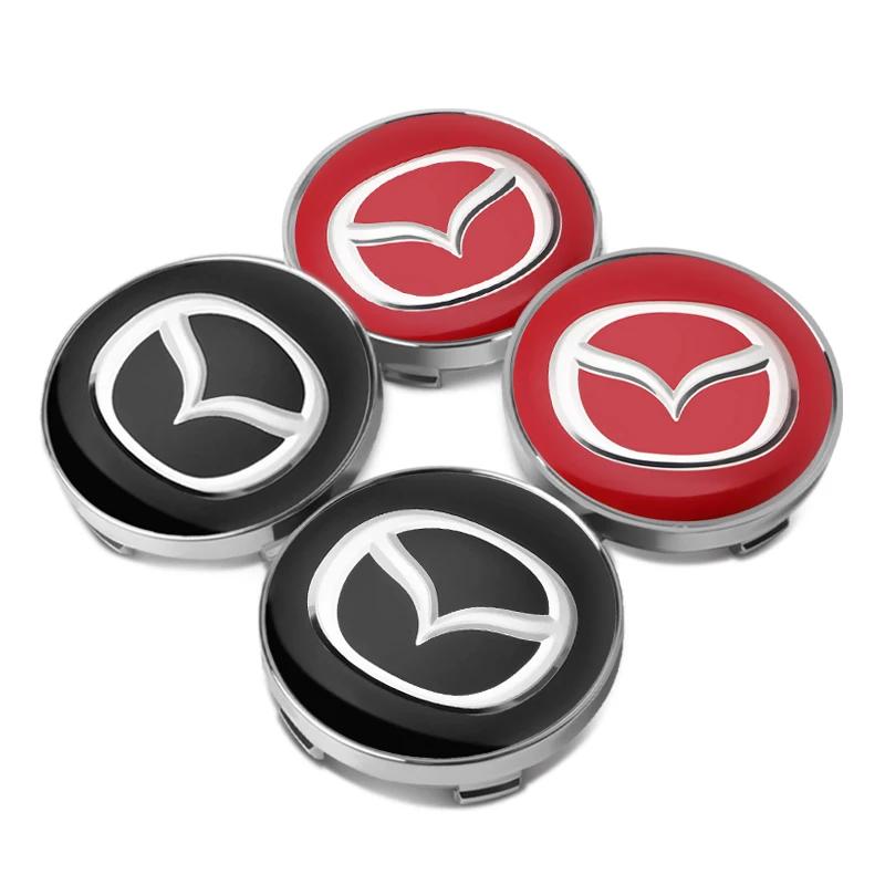 4PCS 60mm Car Wheel Center Hub Caps Cover For Mazda 2 3 5 6 323 626 Cx3 Cx5 CX30 RX8 MX5 Atenza Axela Emblem Auto Accessories