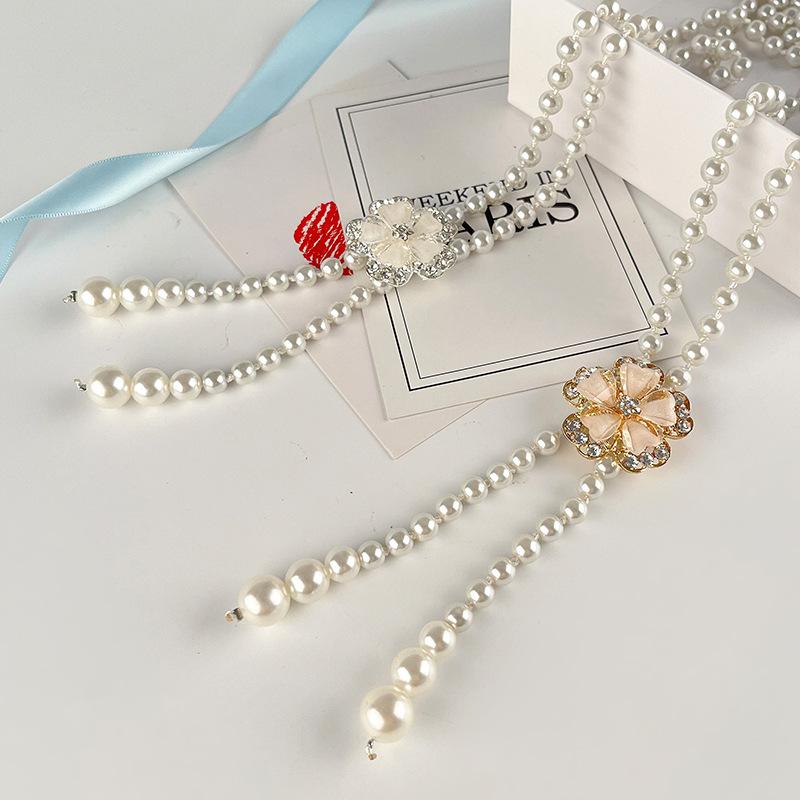 Korean Version, Pearl Waist Chain, Women's Belt, Fashionable, Dress Decoration, Rhinestone Beads, Flowers, Elegant and Versatile