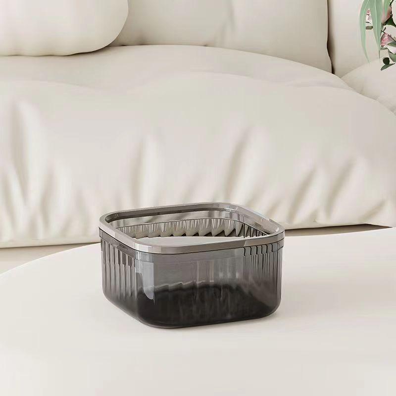 

Mini Desktop Trash Can Home Desk Small Wastebasket Press-and-flap Miscellaneous Storage and Cleaning Cylinder [Small ]Press ring style сірий