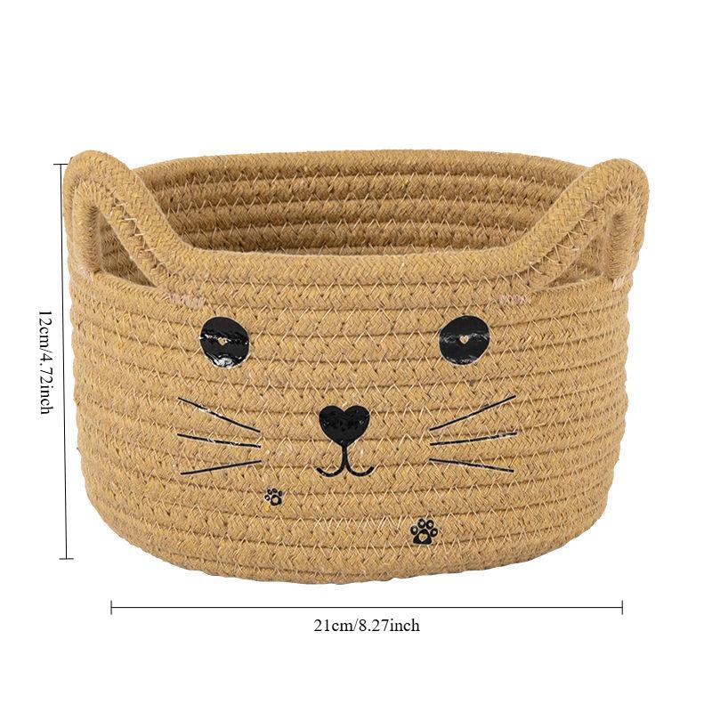 Cute Storage Baskets Cotton Woven Bedroom Household Decor Organizer Case Key Snacks Desktop Sundries Deposit Tidy Box Items Home