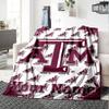Name Custom Texas A&M Print Flannel Blanket High Quality Warm Comfortable Cover for All Seasons Perfect for Gifts Home Decor