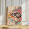Japanese Floral Cat Nap Vintage Botanical Posters and Prints Canvas Printing Wall Art Picture for Living Room Home Decoration