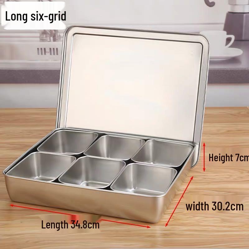 Japanese Stainless Steel Seasoning Box Set - Includes Condiment Jars with Lids