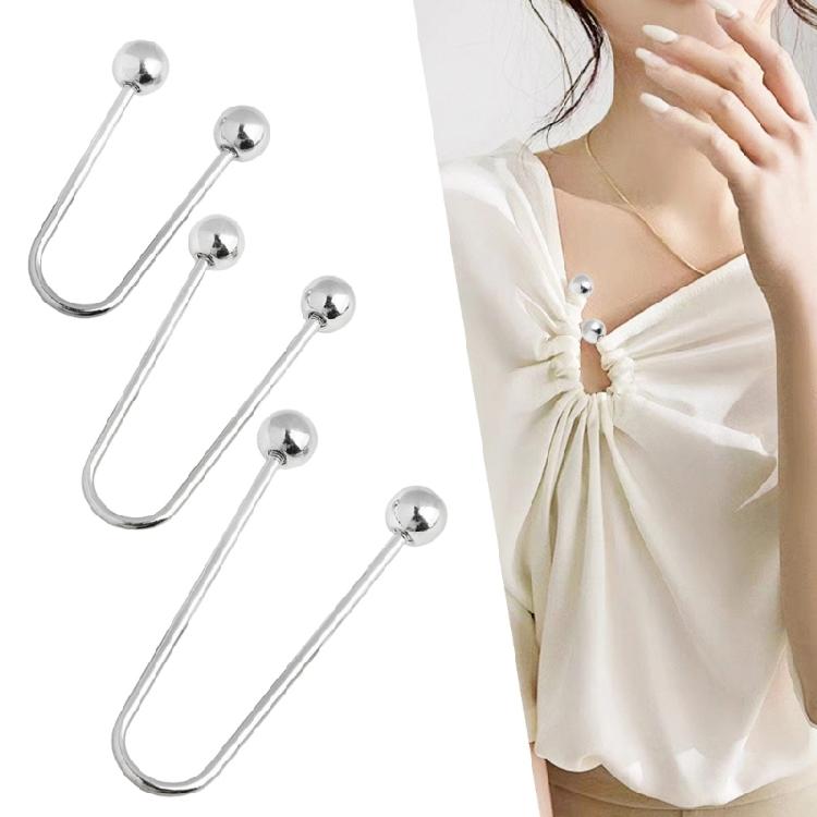2x Fashionable Metal Spirals Clasps Double Head Brooch for Enhances Dress  Shawl Collar Clothing Fixing Buttons Clip