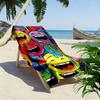 Buntes Tropfendes Smiley-Gesichter Design Strandtuch schnelltrocknend für Reisen Outdoor-Sportarten Joggen Strand und Schwimmen