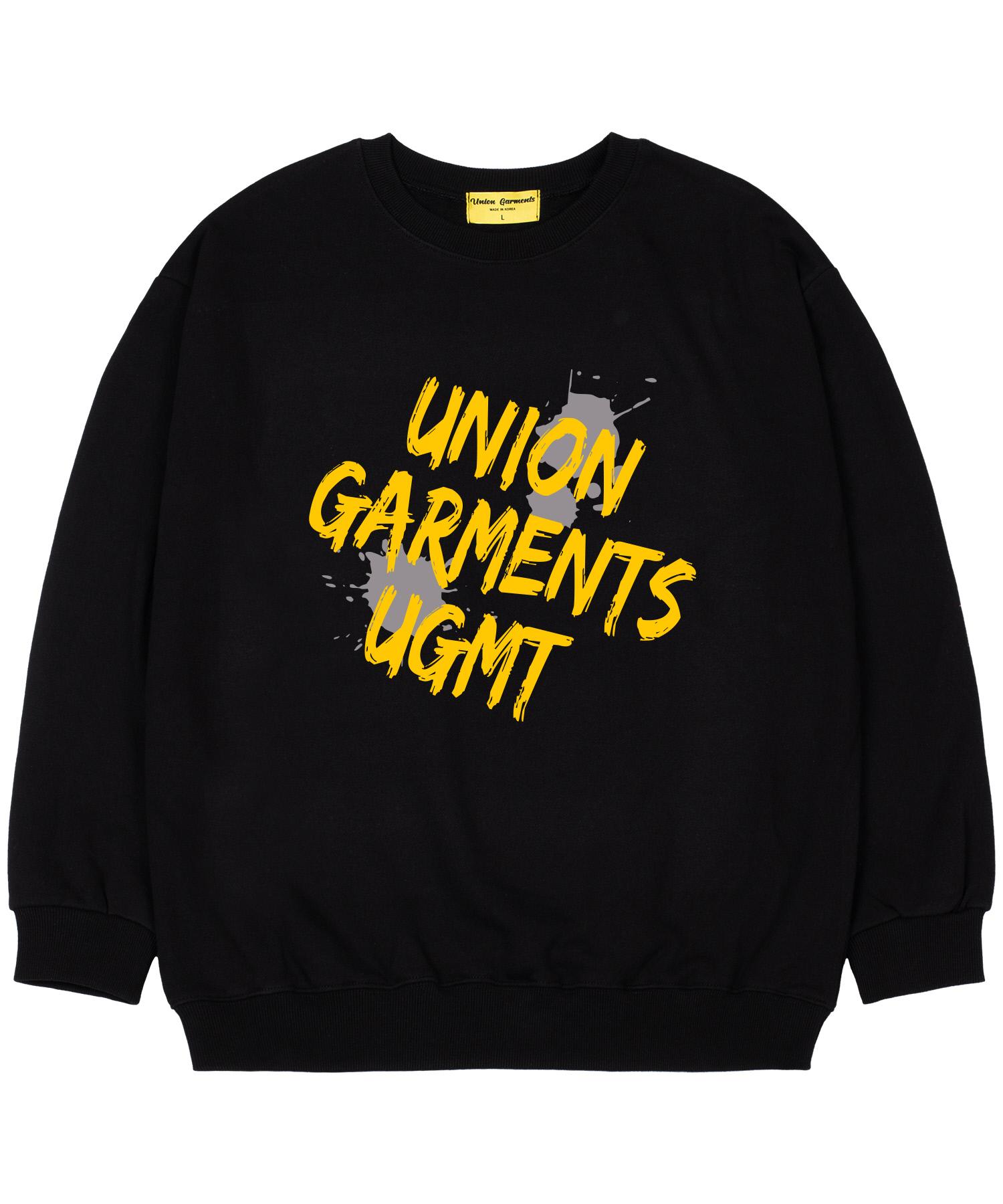 Union Garments [С флисовой подкладкой] Свитшот оверсайз с косым логотипом Черный Xxl