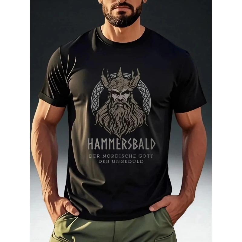 Men'S Fashion T-Shirt, Features a Quirky Themed Print, with a Trendy Mythological Design And Comfortable, Skin-Friendly Short Sleeves