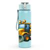 1PC Yellow Excavator Construction Truck 750ml Color Plastic Sports Water Bottle Leakproof Flip Straw Lid Suitable for Sports Office Home Use