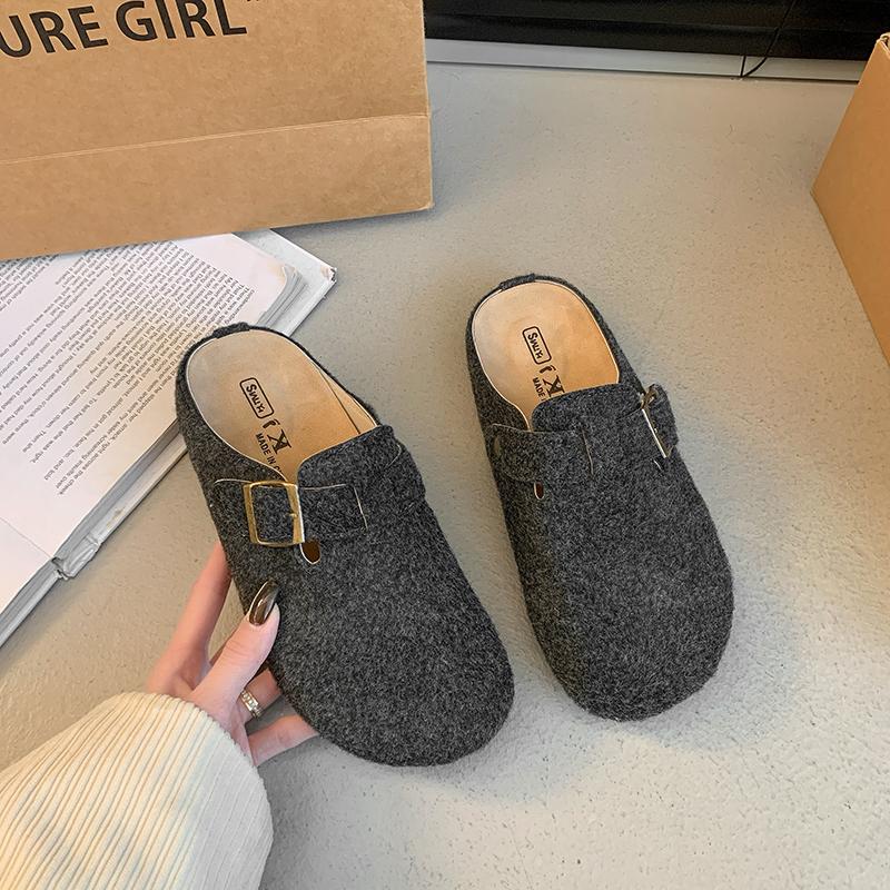 

Модные женские тапочки Новые модные повседневные тапочки Мюли на пробковой подошве Сандалии на платформе Клоги Нескользящая подошва Пряжка Уличная домашняя обувь Слайды Женские 35 серый