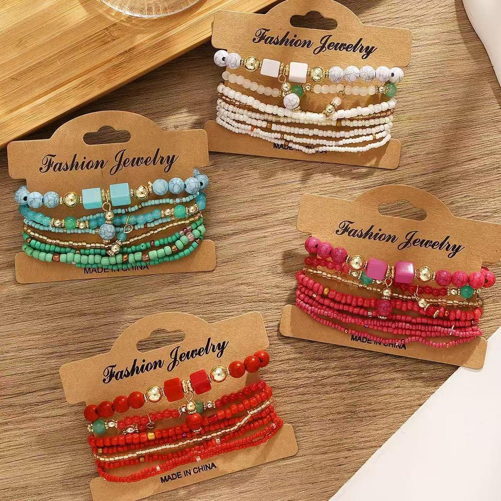 JYL TS Bracelet Flower Jewelry Set 5-piece Promotes Beauty & Feminine Charm