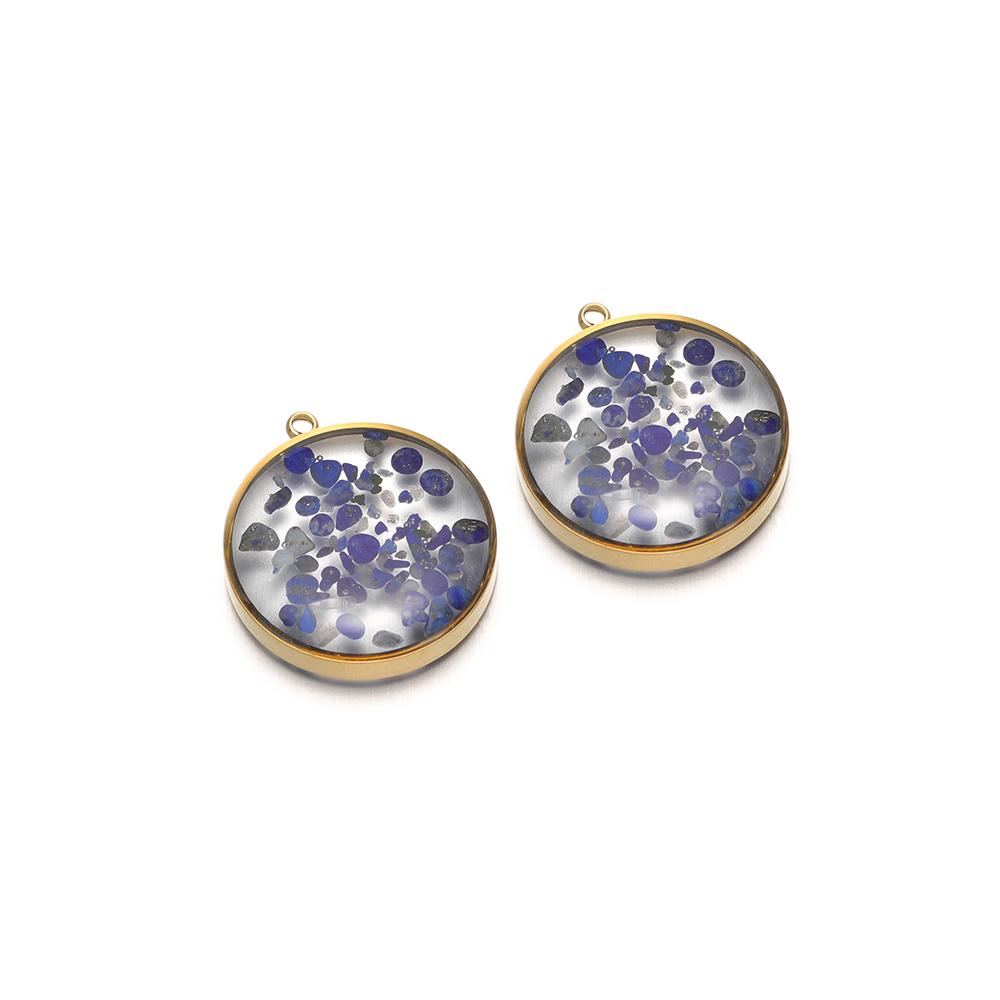 4Pcs Stainless Steel 20mm Round Transparent Glass Enamel Flower Charms for DIY Jewelry Necklace Pendant Bracelet Earrings Making