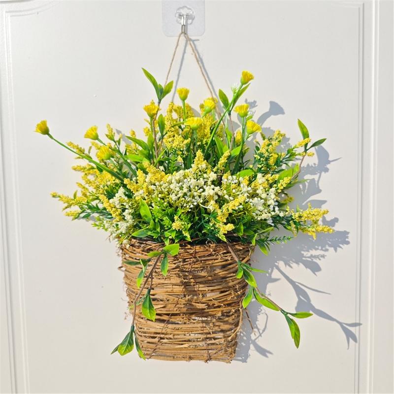 Elegante Wandbehänge Kranz Kunstblumen Korbkranz Wanddekorationen Perfekt für den täglichen Gebrauch Gartendekorationen