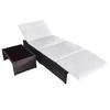 Outdoor Lounge Chairs 2 pcs with Table Brown Poly Rattan