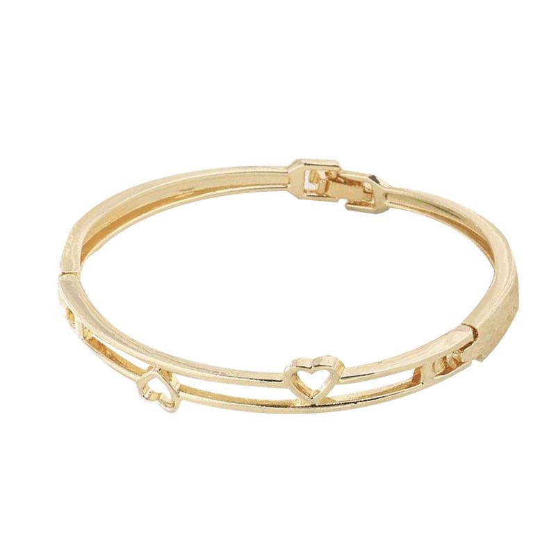 Simple Heart & Peach Hollow Bracelet - Fashionable Watch Accessory