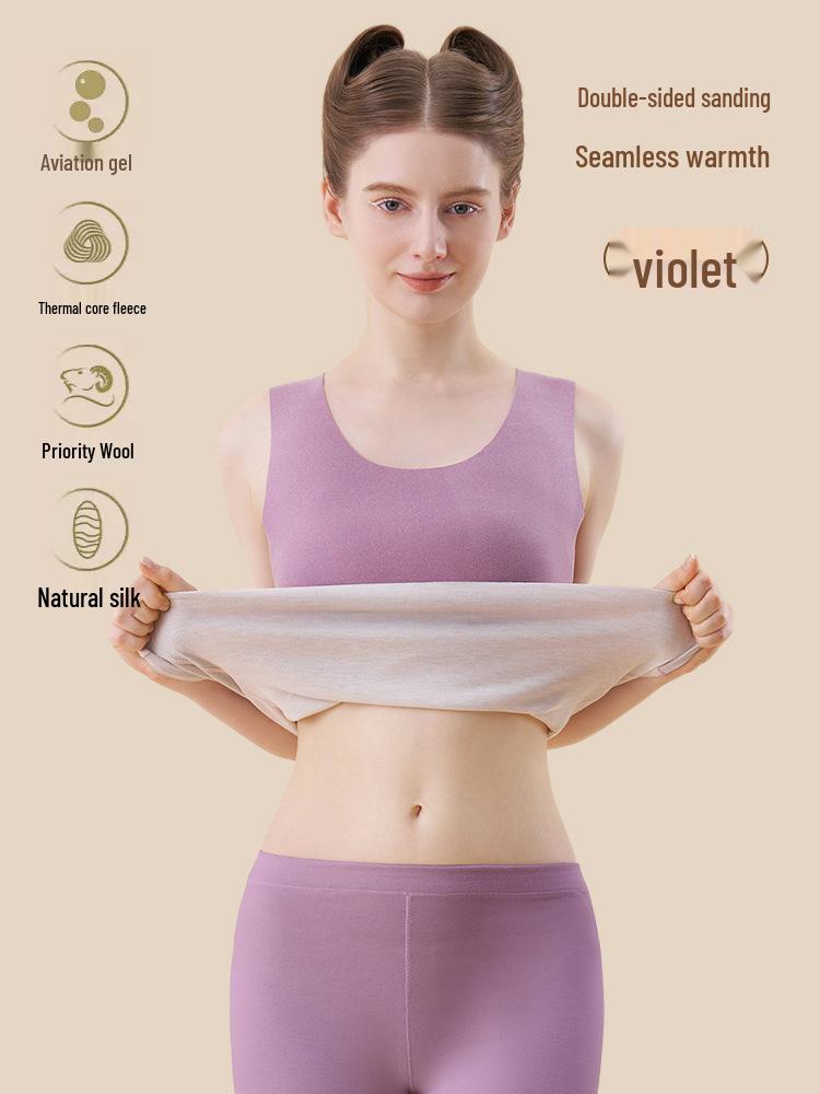 Silk Wool Warm Couple Vests - Men's & Women's Seamless Fleece-lined Base Layer for Autumn/Winter