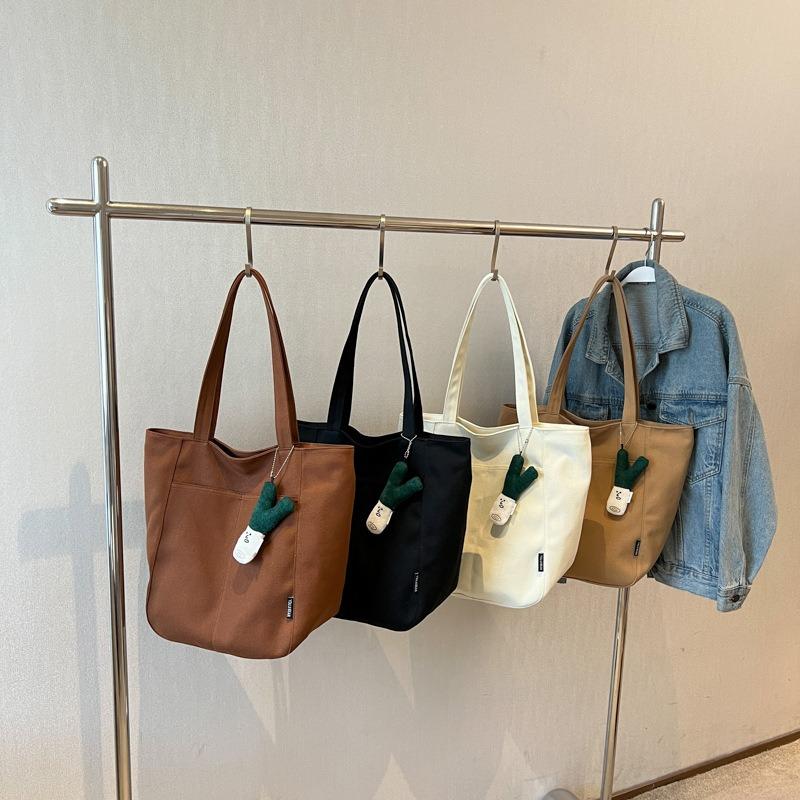 Versatile College Student Class Tote Bag Large Capacity Shoulder Tote Bag Casual Canvas Bag Women
