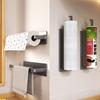 1/2pcs Carbon Steel Paper Towel Holder White/Black/Grey Self-adhesive Fresh Film Storage Rack Aluminum Wall Mounted Kitchen