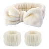 3pcs Adorable Bow Hair Band and Wristband Set, Soft Spa Headband for Washing Face, Makeup, Skincare, and Hair Styling