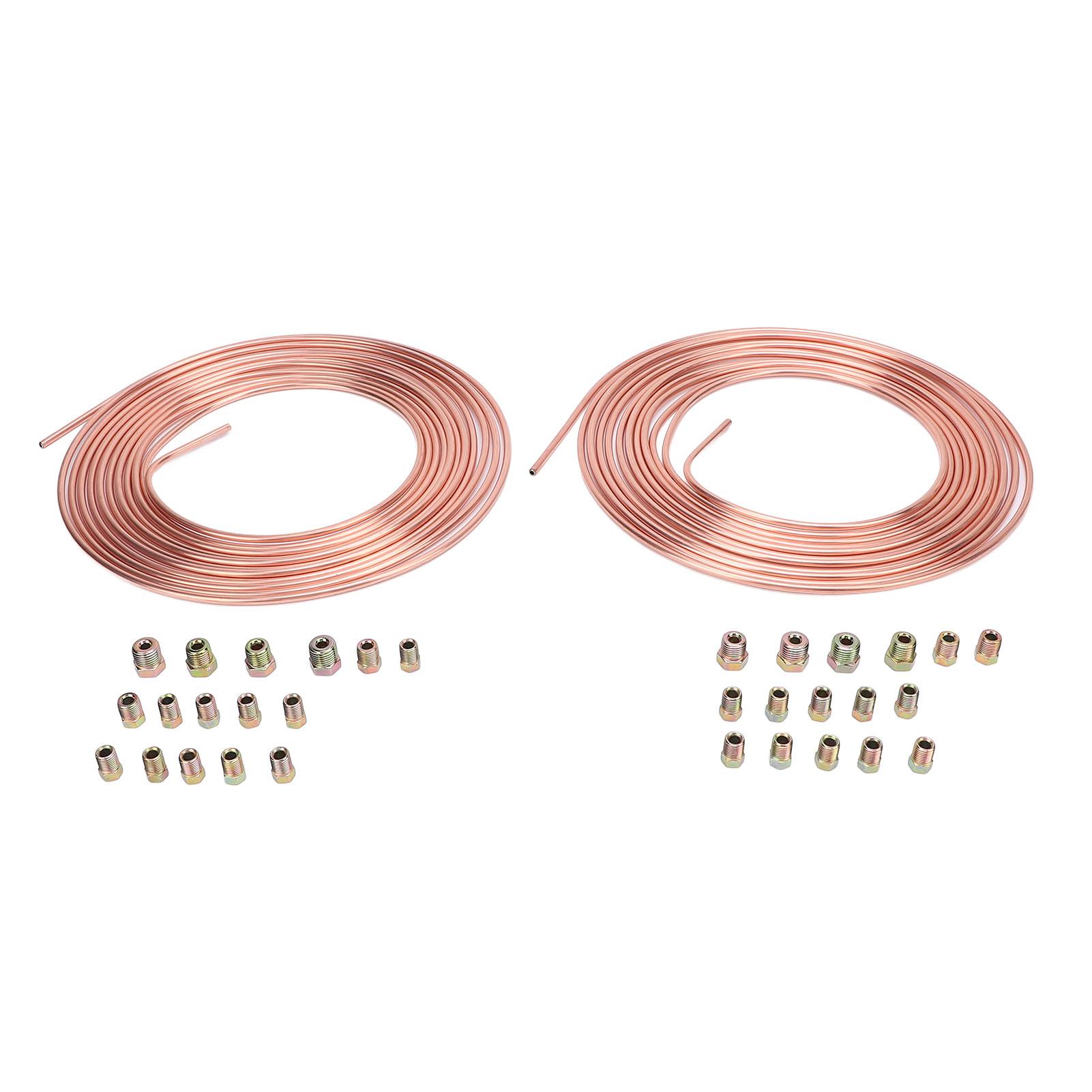 

2 комплекта тормозных трубок, бухты, фитинги, 3/16 дюйма x 25 футов, медно-никелевый сплав, устойчивый к эрозии, замена тормозной магистрали