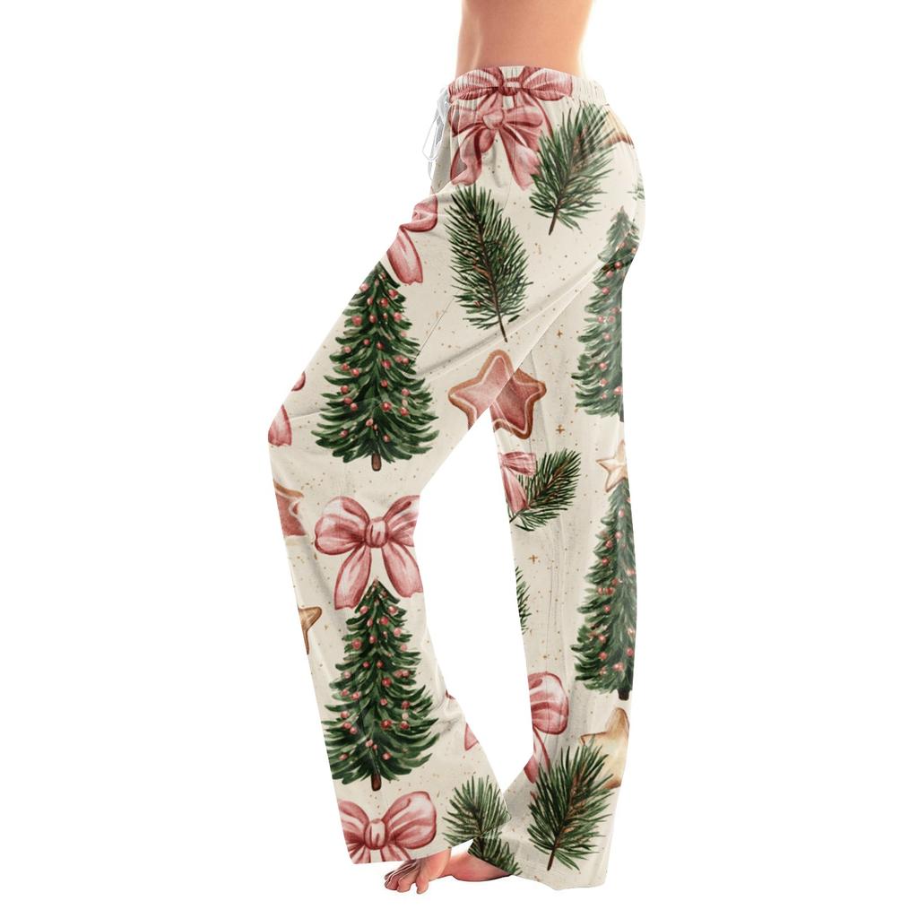 Women's Christmas Print Casual Pants for Holiday Festive Wear