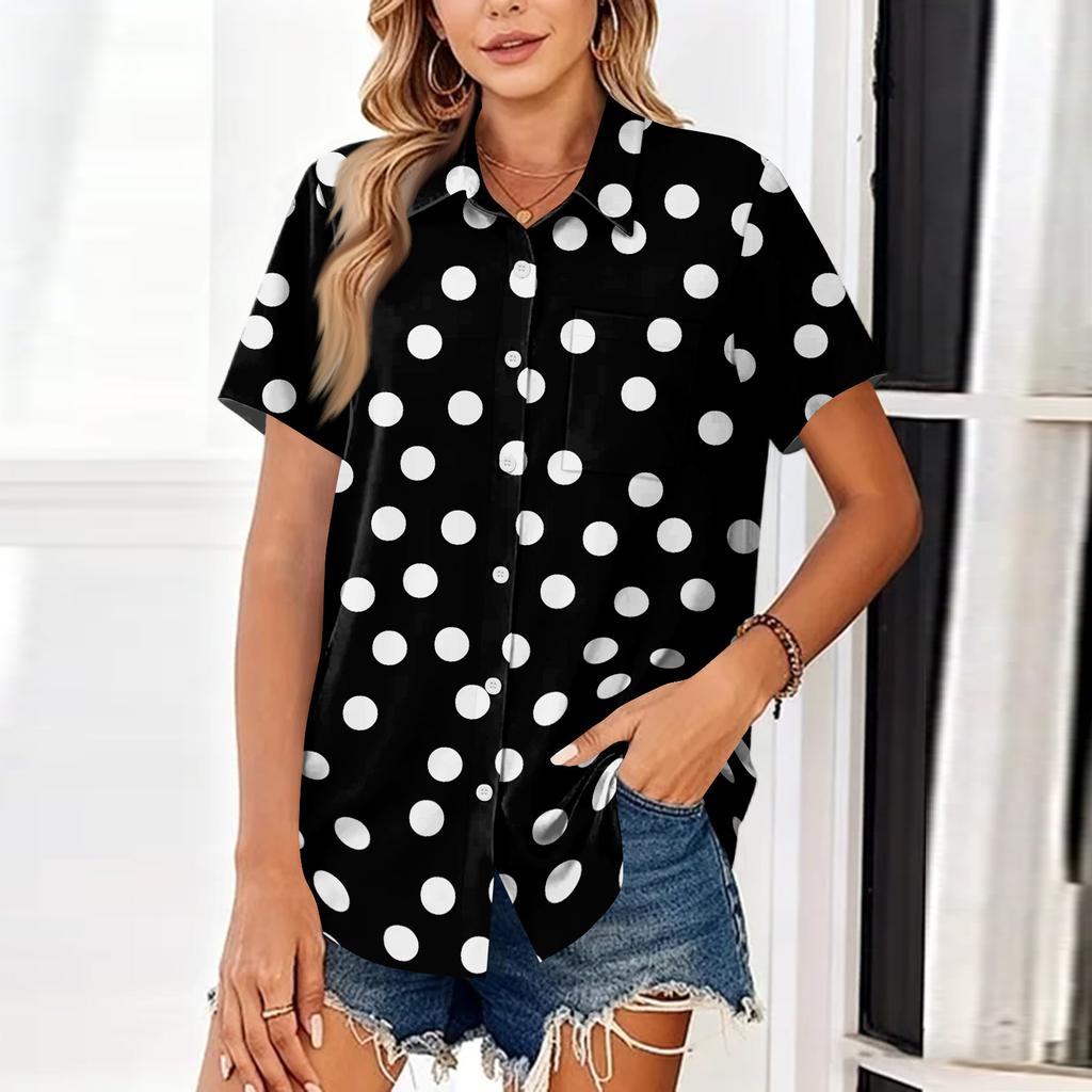 Women Blouses Short Sleeve Button Down Shirts Business Casual Dressy Work Tops Summer Spring Clothes