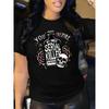 Women's Plus Size Skull & Rose Graphic T-Shirt Funny Slogan Crew Neck Short Sleeve Gothic Rock Style Casual All Season Black Top
