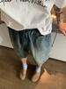 Summer New Straight Big Pocket Retro Loose Denim Shorts Men's Elastic Waist Versatile Five-Point Pants Men's