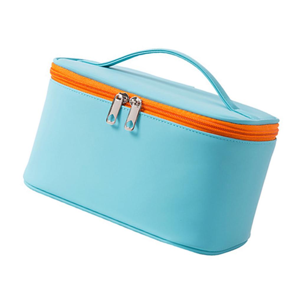 Cosmetic Bag Waterproof PU Leather Portable Fashionable Makeup Toiletry Bag with Handle for Daily