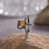 S925 Natural Colored Treasure Retro Thai Silver Ring, Male And Female Couples Ring, Spirit Snake Index Finger Ring, Niche Light Luxury Does Not Fade