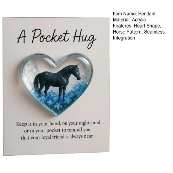 1/2/3Pcs Pocket Hug Pendant Heart Shape Horse Pattern Acrylic Christmas Hanging Ornament Home Party Festival DIY Gift